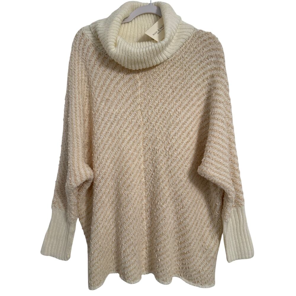 Moon & Madison NWT Women's M Boho Chic Popcorn‎ Stripe Dolman Cowl Neck Sweater